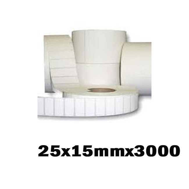 Self-adhesive label roll - 4 x 25x15mm x 3000